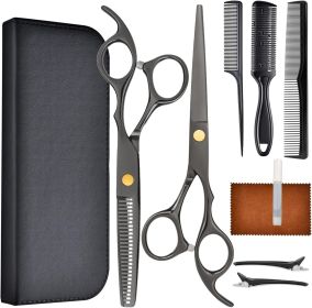 Hair Cutting Scissors Shears Kits, Professional Haircut Scissors Set with Thinning Shears, Stainless Steel Barber Scissors for Men, Women Kids Sa