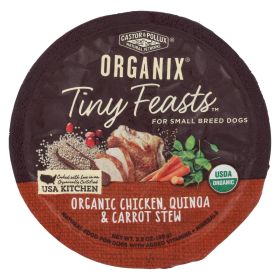 Castor & Pollux Wet Dog Food Organix Tiny Feasts Chicken Quinoa & Carrot Stew - Case Of 12 - 3.5 Oz