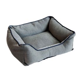 DGS Pet Products Repelz-It Upholstery Chenille Lounger Pet Bed Extra Small Blue/Grey 19" x 15" x 7.1" (Color: Grey/Blue, size: Extra Large)